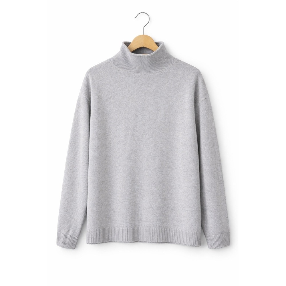 J Crew 100% Cashmere Turtleneck Sweater Size S Light Grey Soft Luxury